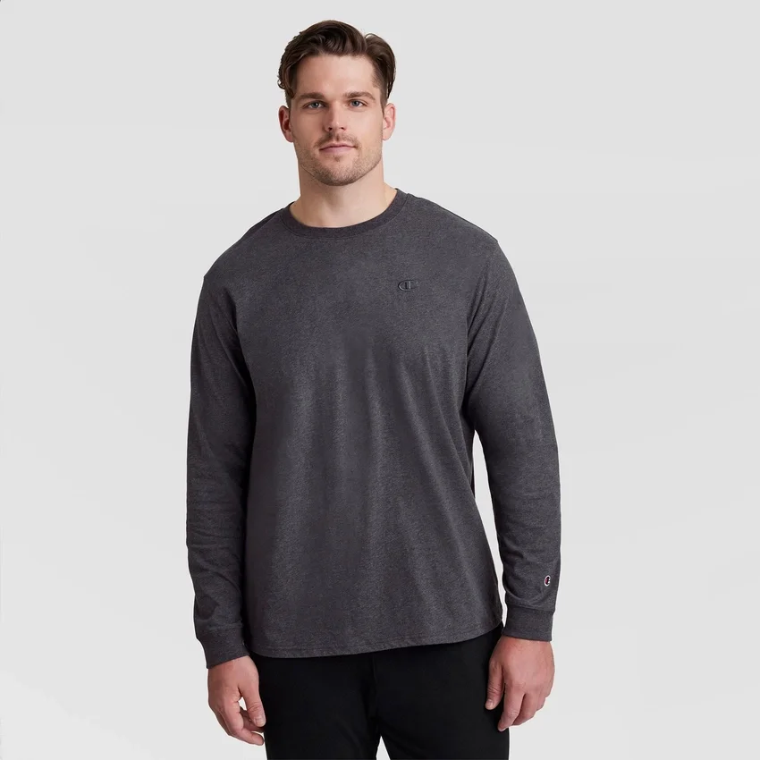 Classic Long Sleeve T-Shirt, Embroidered C Logo - Big & Tall