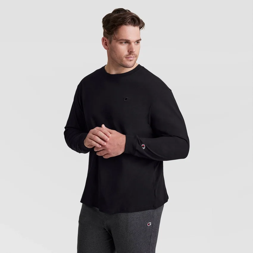 Classic Long Sleeve T-Shirt, Embroidered C Logo - Big & Tall