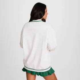 Country Club Cardigan, Embroidered Floral “C” Logo