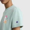 Floral Mesh "C" Graphic T-Shirt, C Logo