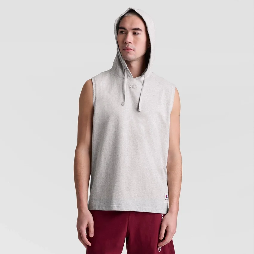 Sleeveless Hoodie, Embroidered C Logo